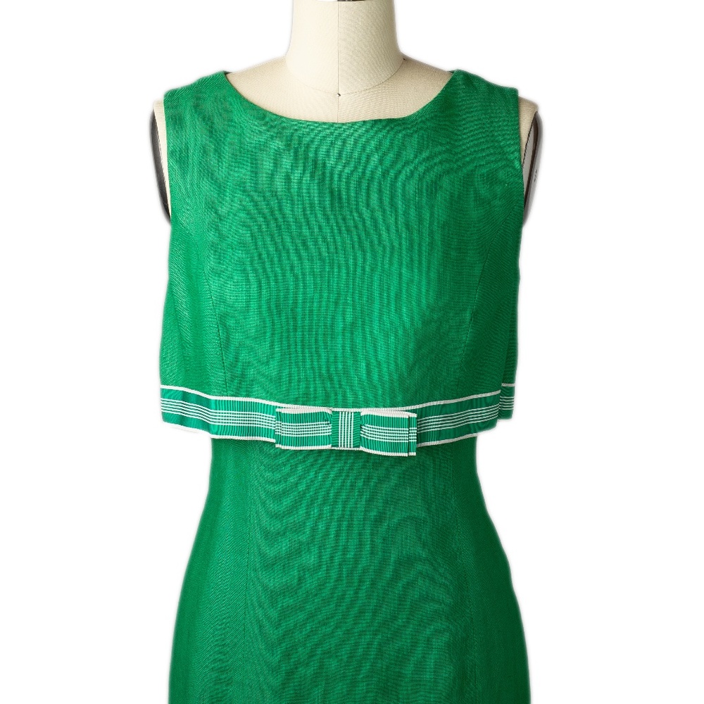 VINTAGE 1960s Maxi Kelly Green Cocktail Dress - GREAT Condition S